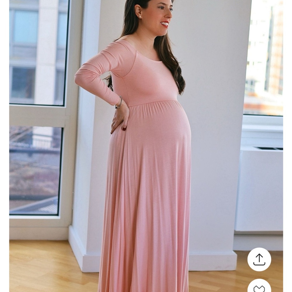 MATERNITY RHEA & THEA MATERNITY BUTTER SOFT MAXI DRess  Pink Maternity Dress
